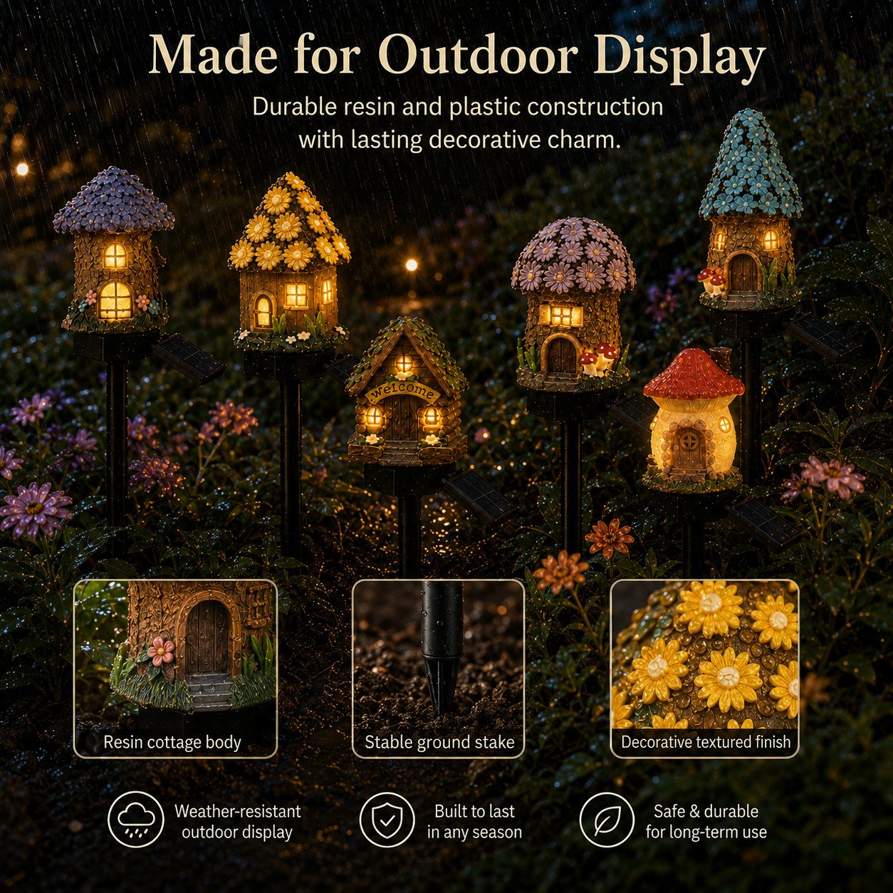 🍄Solar Fairy-Tale Mushroom Cottage Garden Light💡