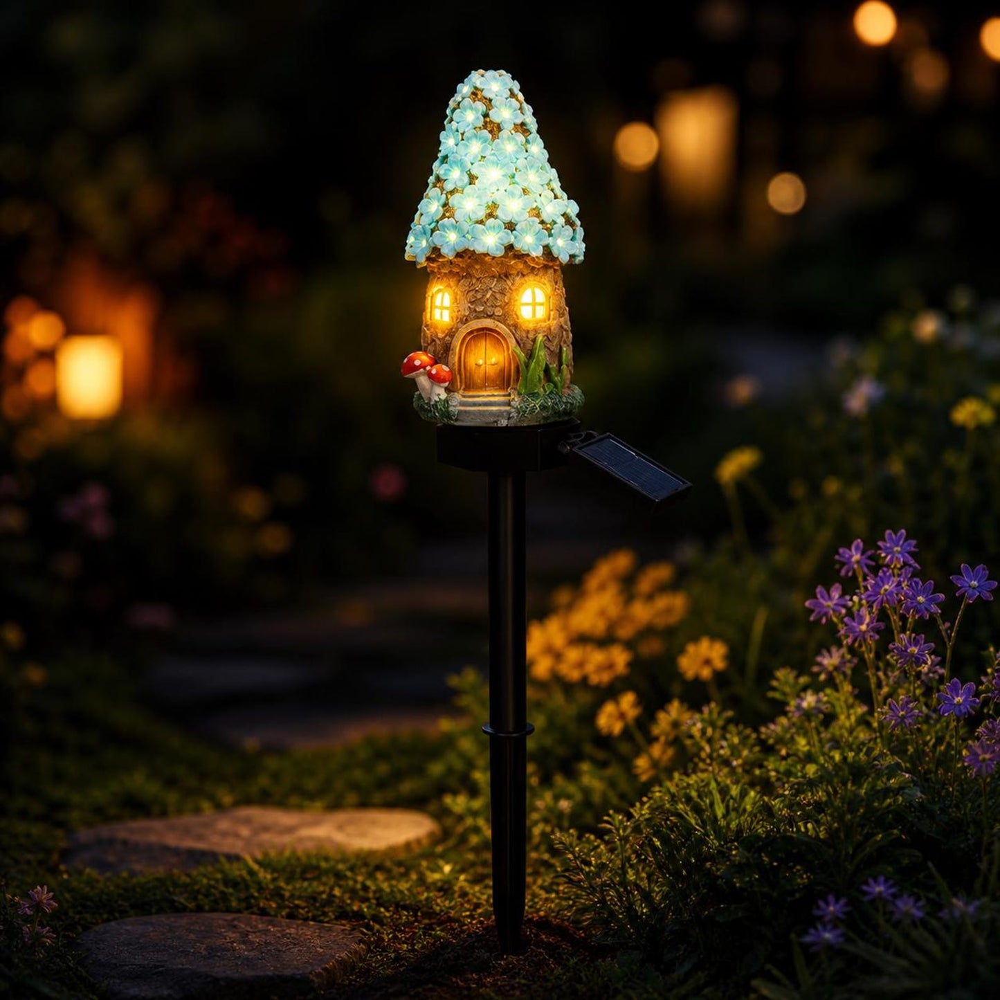🍄Solar Fairy-Tale Mushroom Cottage Garden Light💡