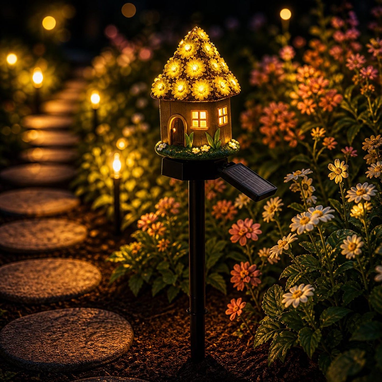 🍄Solar Fairy-Tale Mushroom Cottage Garden Light💡