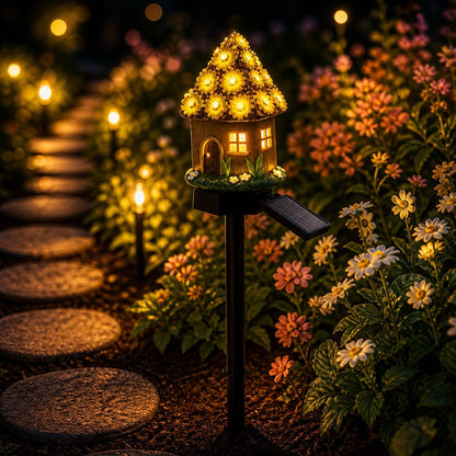 🍄Solar Fairy-Tale Mushroom Cottage Garden Light💡