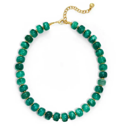 Dopamine Chunky Colorful Resin Bead Statement Necklace for Women Summer Beach Jewelry