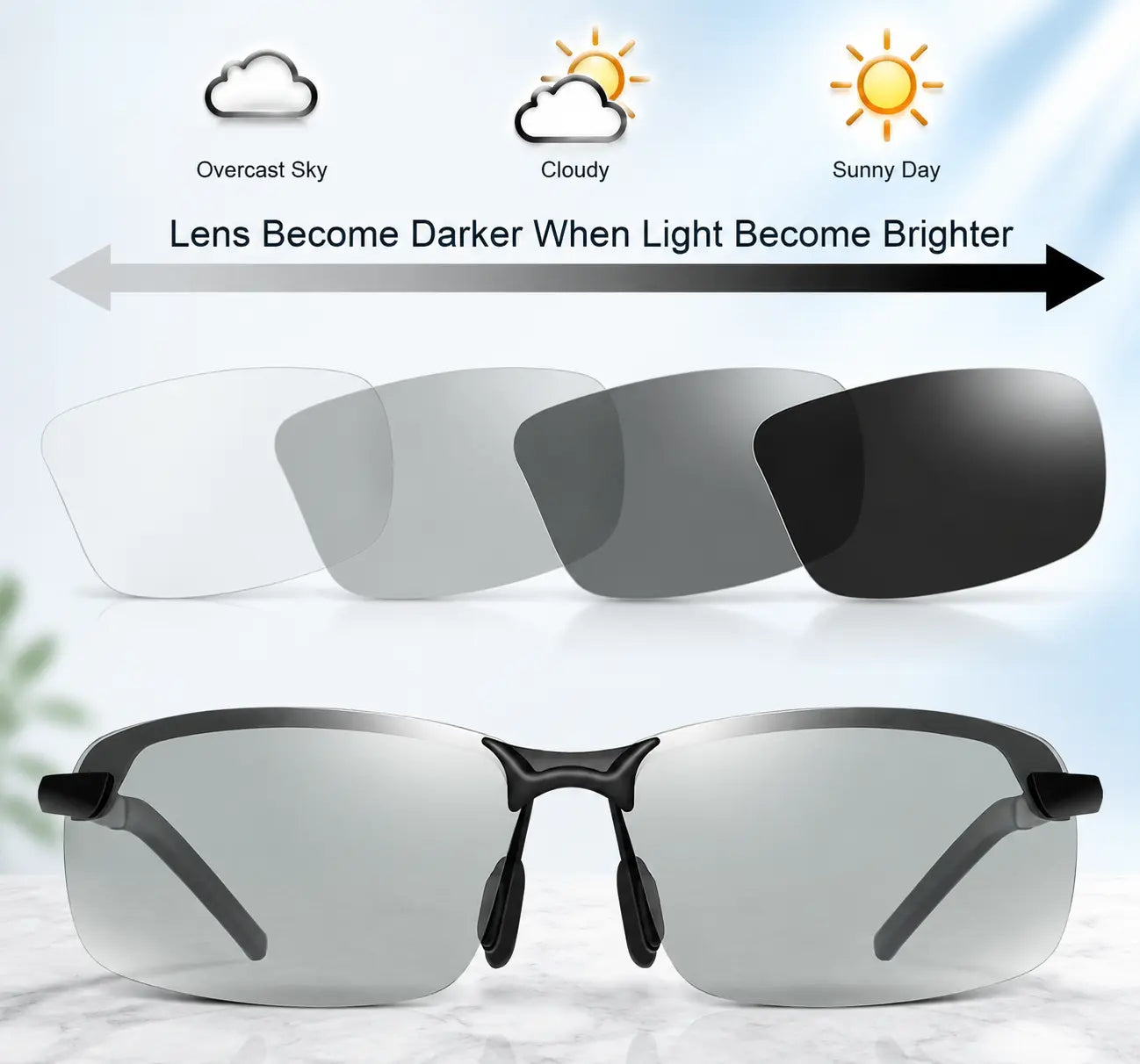 Unisex Fashion Polarized Sunglasses, UV400 Anti Blue Light Sun Glasses for Photography Hiking Beach Outdoor