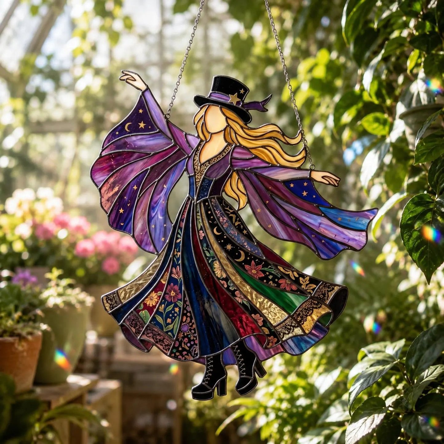 💃Stevie Nicks🤘Handmade Stained Glass Spinner