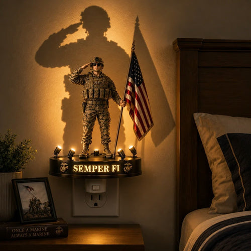 🔥LAST DAY 49% OFF- 🎇U.S. Marine Corps Semper Fi Shadow Night Light
