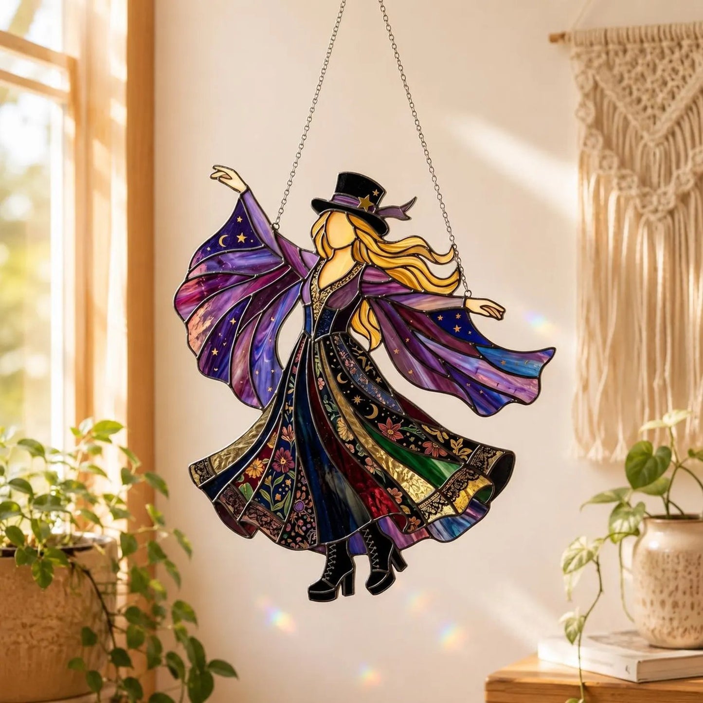 💃Stevie Nicks🤘Handmade Stained Glass Spinner