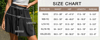 Women's High Waist Drawstring Tiered Skort