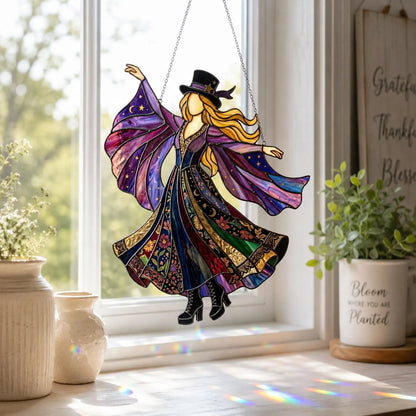 💃Stevie Nicks🤘Handmade Stained Glass Spinner