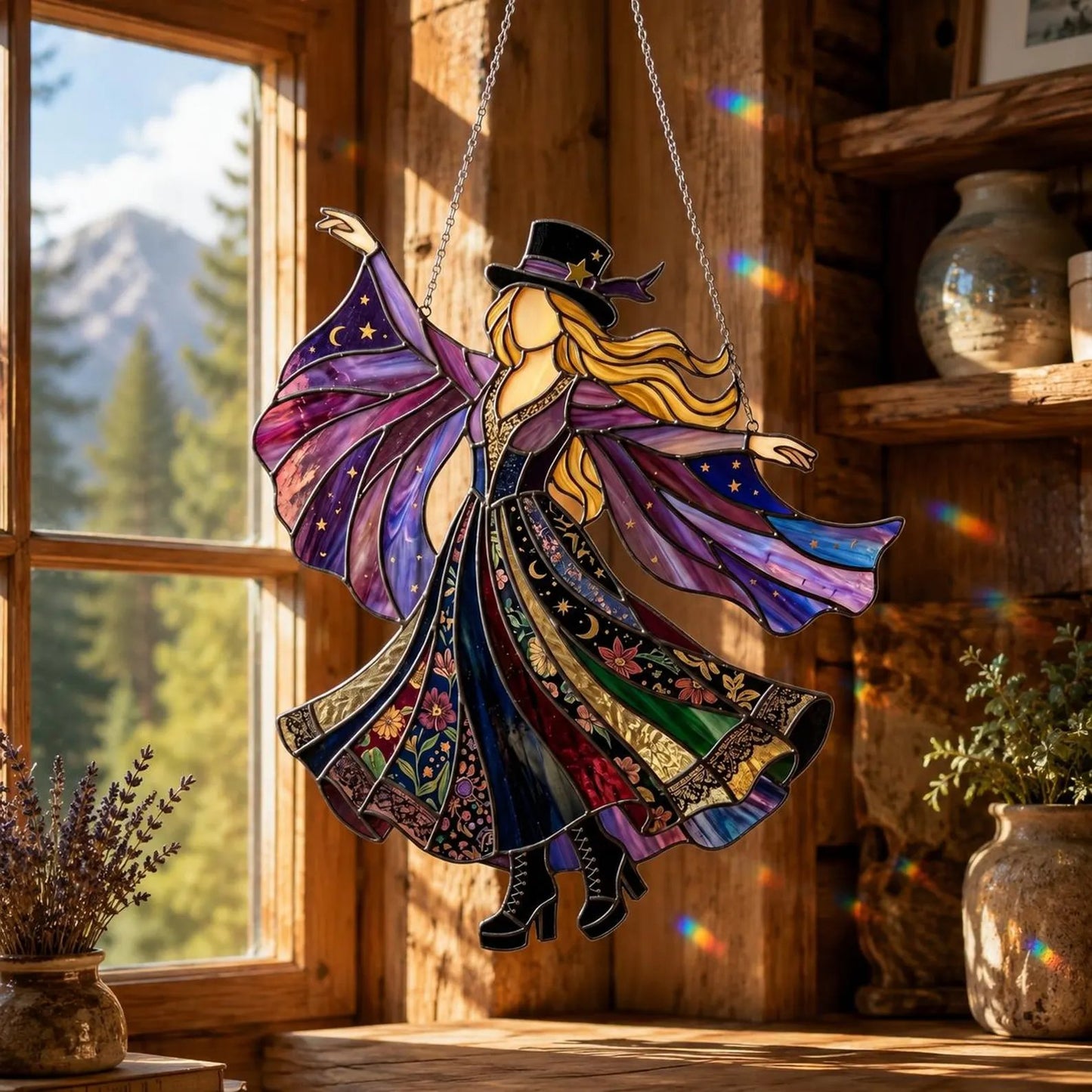 💃Stevie Nicks🤘Handmade Stained Glass Spinner