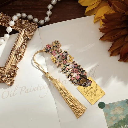📚✨8-Piece Gold Metal Bookmark Set with Tassel – Van Gogh & Monet Inspired Gift for Book Lovers 🎨